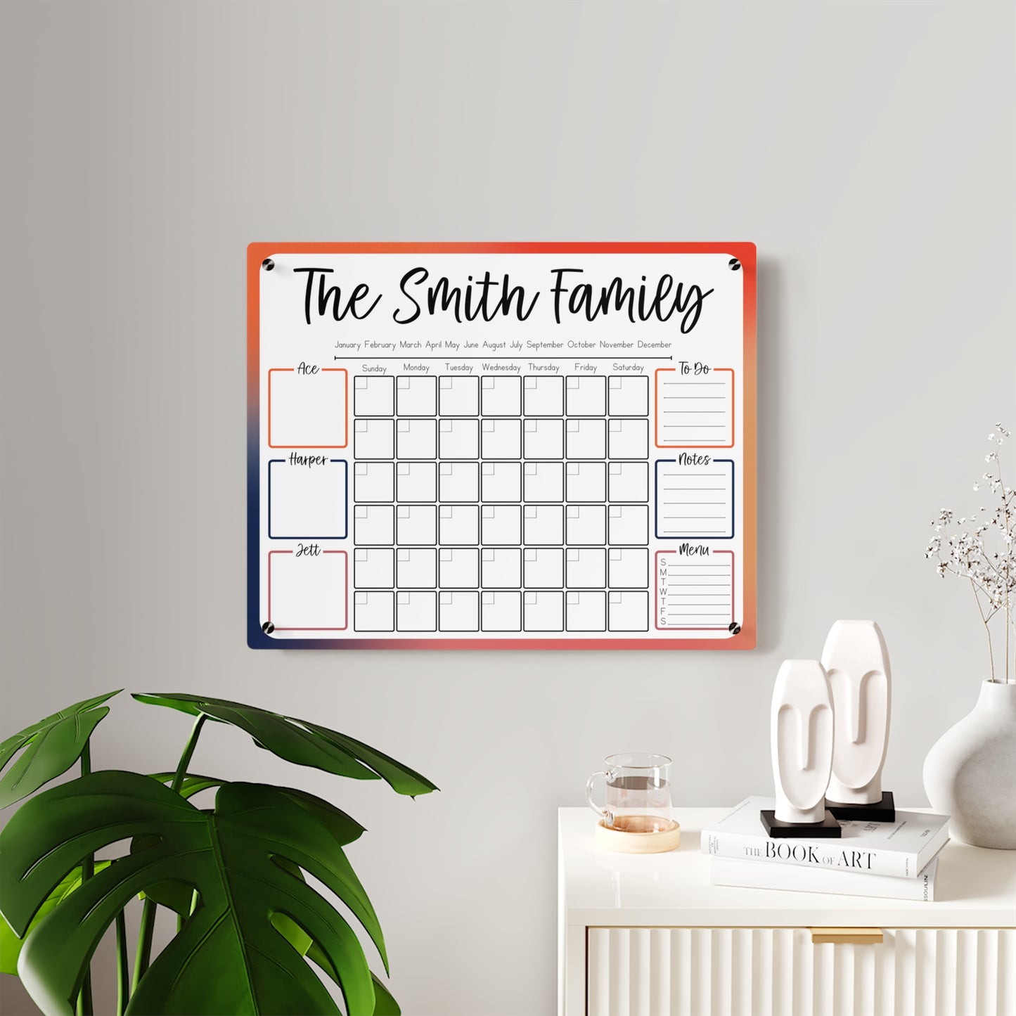 Sunset Custom Acrylic Wall Calendar (20 x 16)