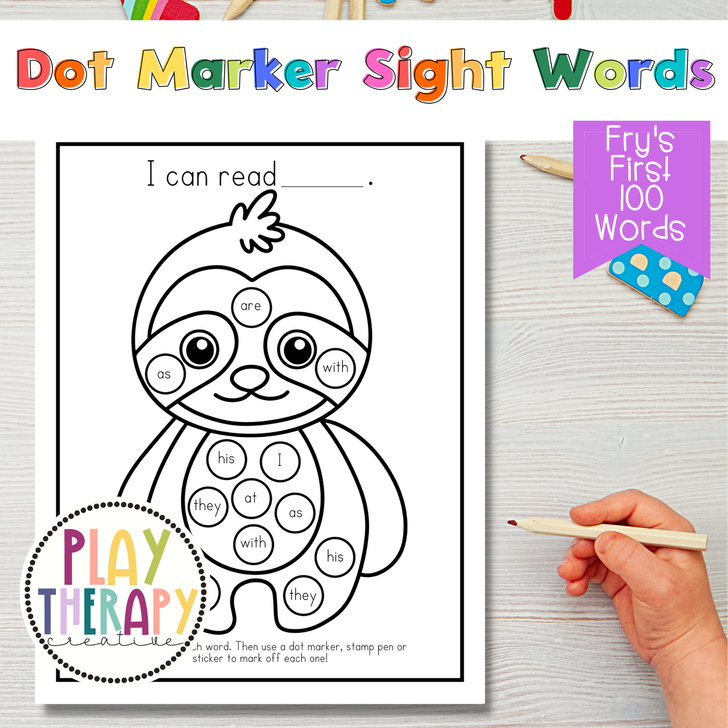 Dot Marker Reading Practice Coloring Pages | First 100 Sight Words