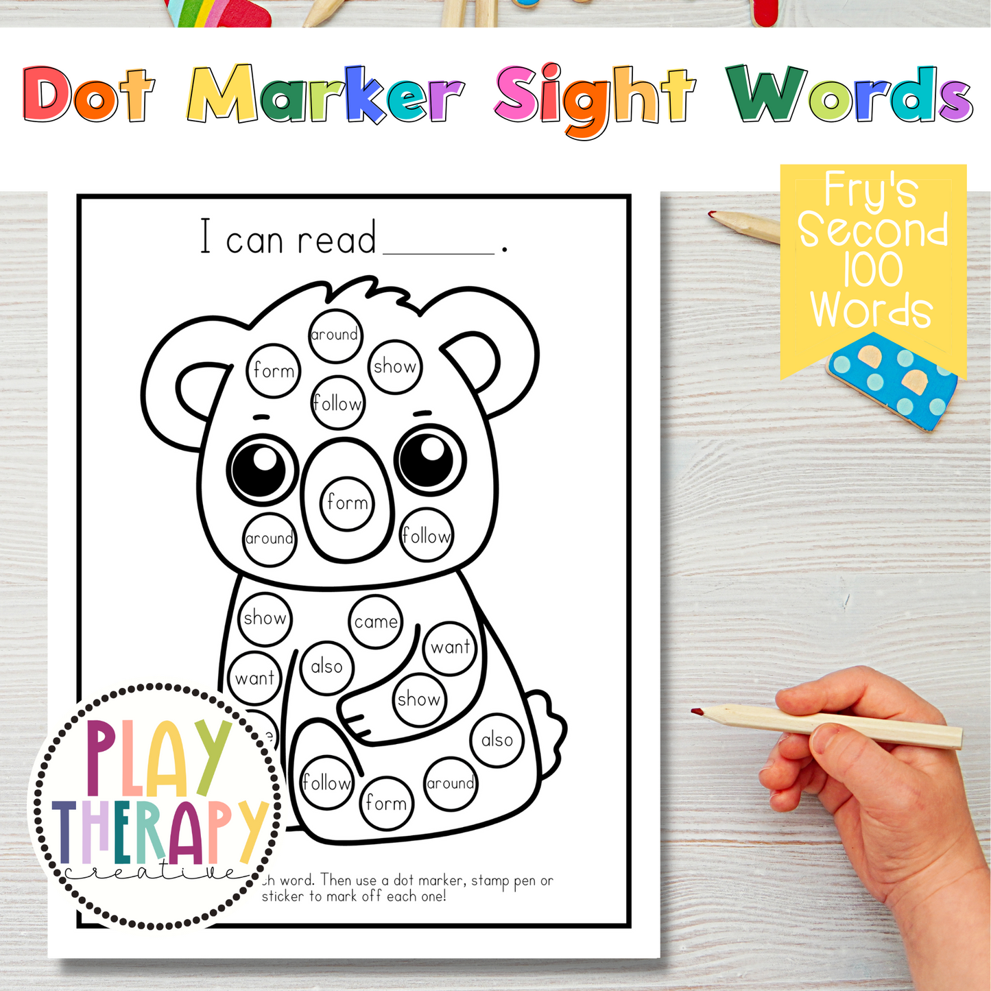 Dot Marker Reading Practice Coloring Pages | Second 100 Sight Words