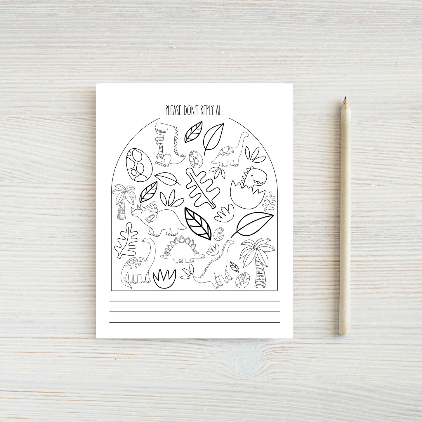 Please Don't Reply All Doodle Notepad - Dino Theme