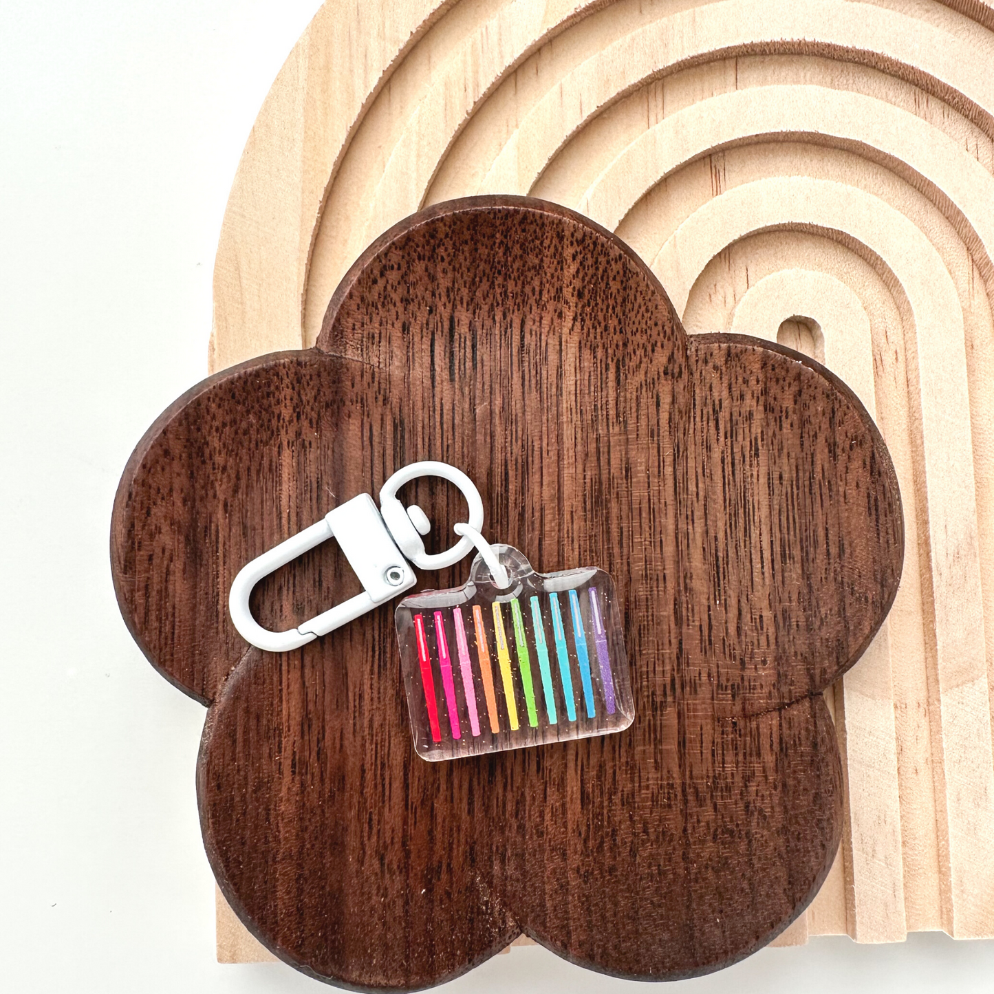 Rainbow Flair Pens Badge Charm