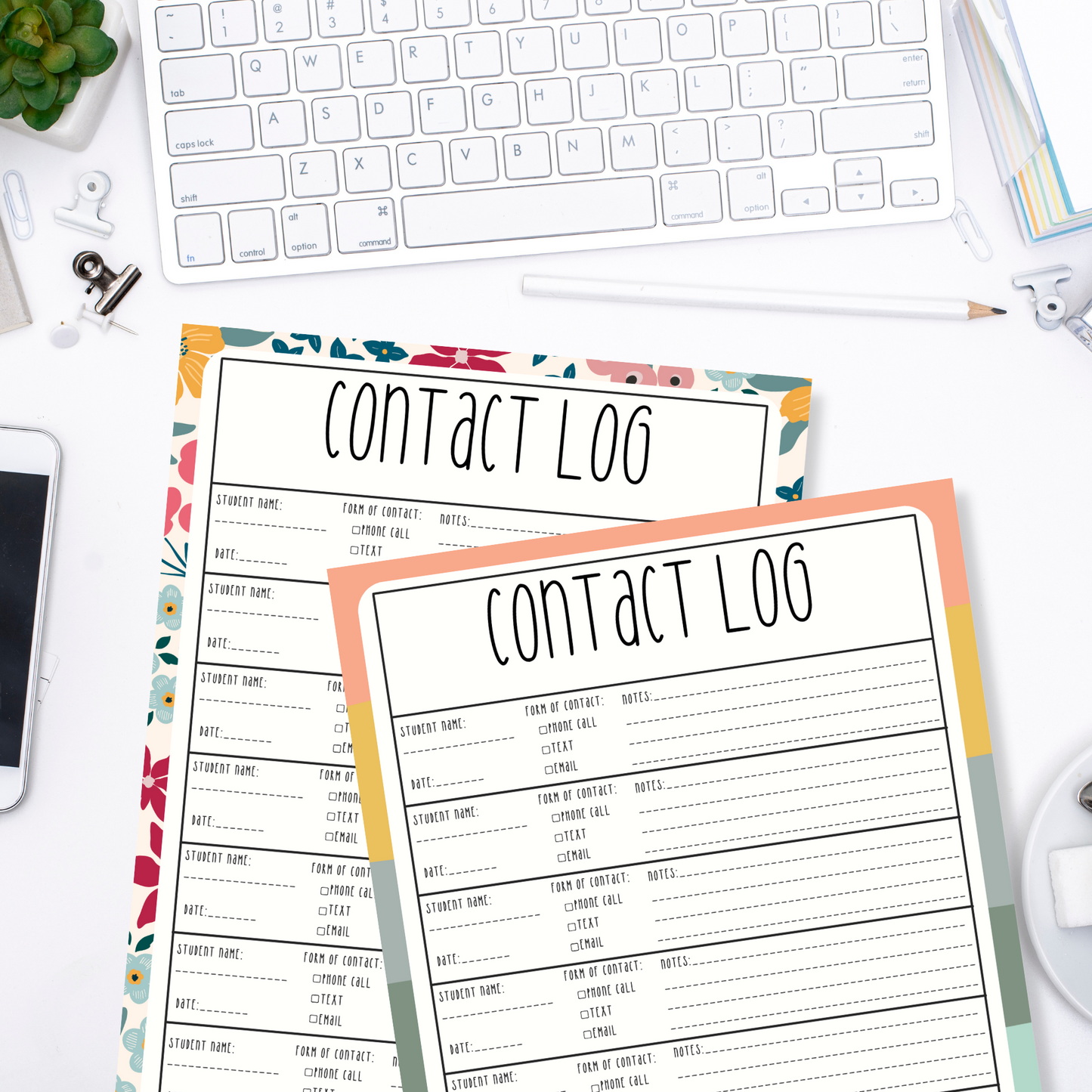Contact Log Notepads (8.5 x 11)