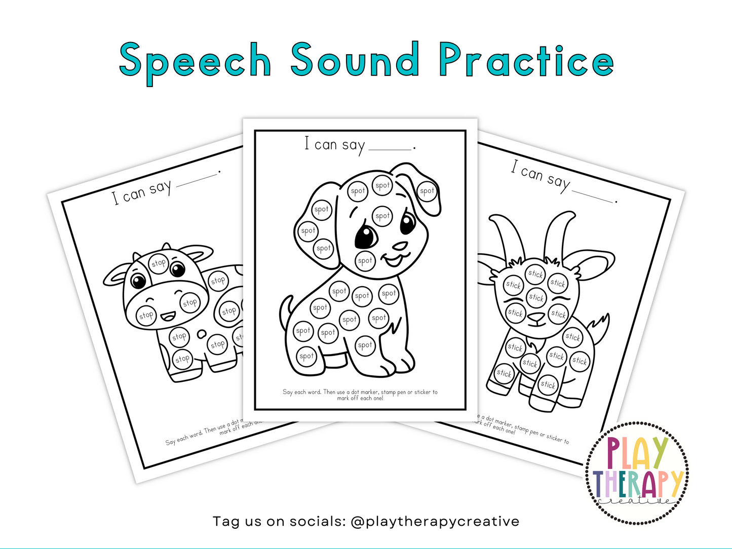 Dot Marker Speech Sound Practice Coloring Pages | /s/ Blend Sound Words