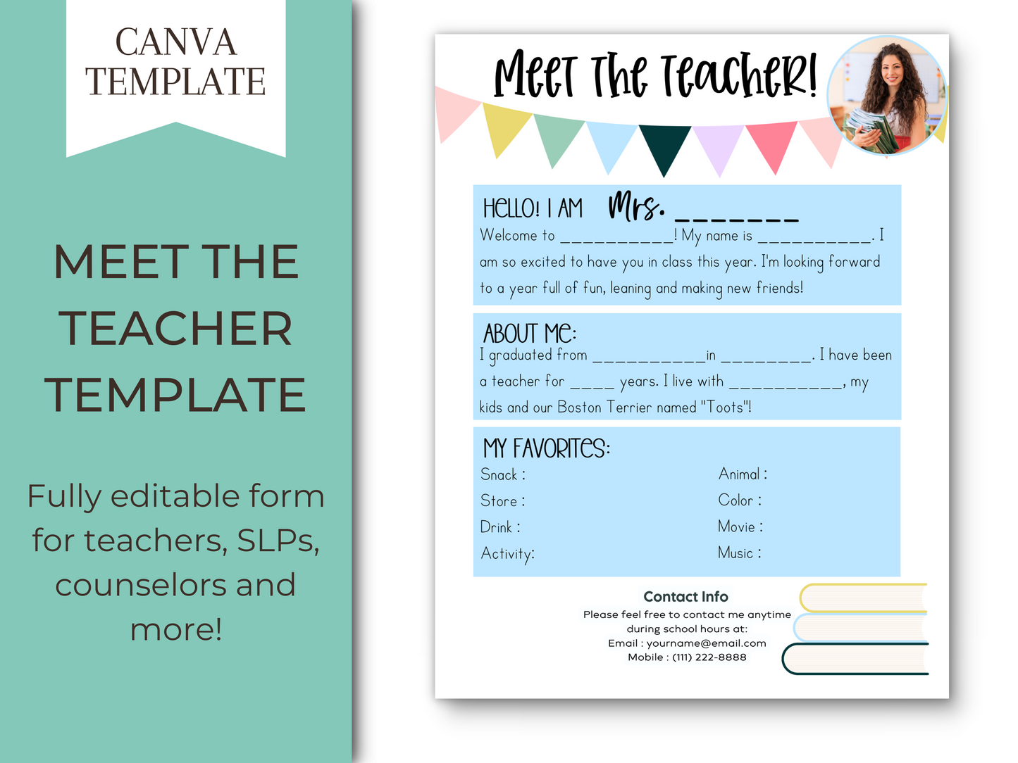 Meet the Teacher Letter Template - Books