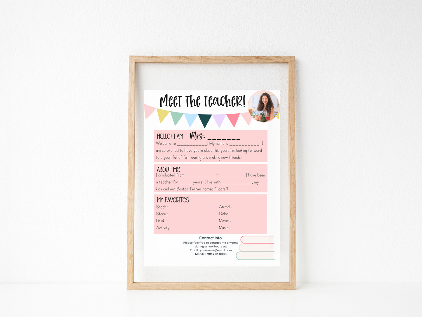 Meet the Teacher Letter Template - Books