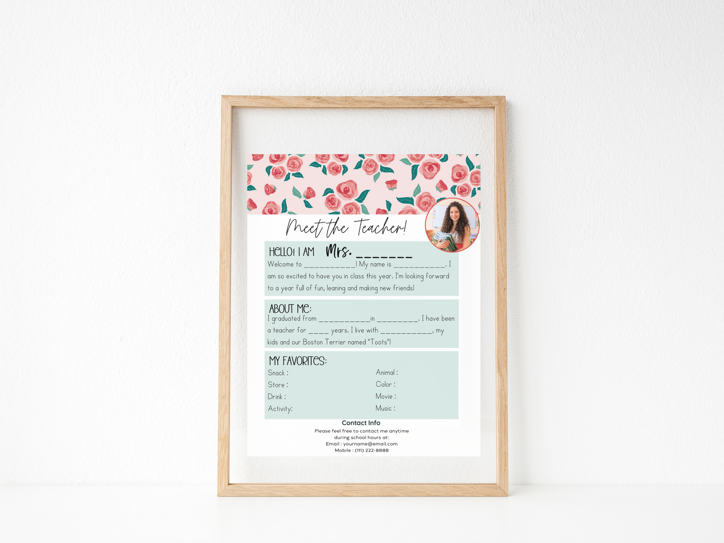 Meet the Teacher Letter Template - Floral