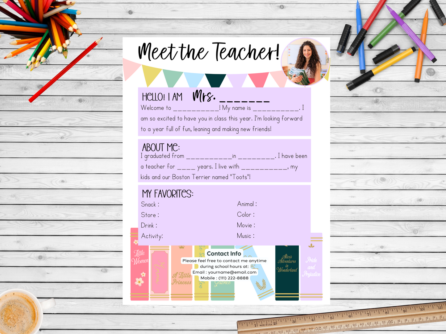 Meet the Teacher Letter Template - Books
