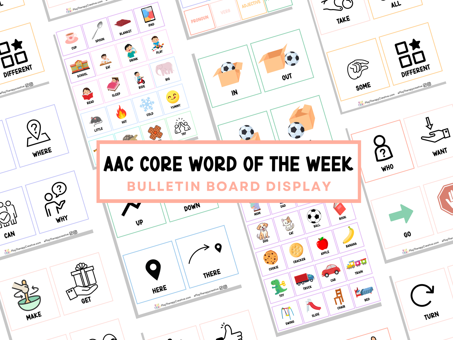 AAC Core Word of the Week Display - Gingham Design