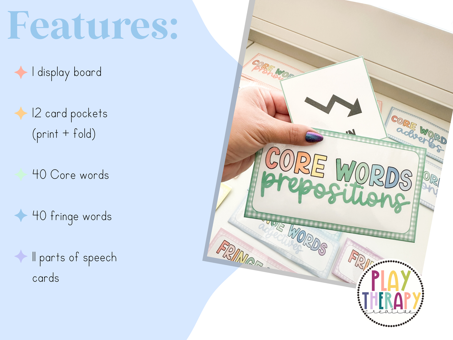 AAC Core Word of the Week Display - Gingham Design