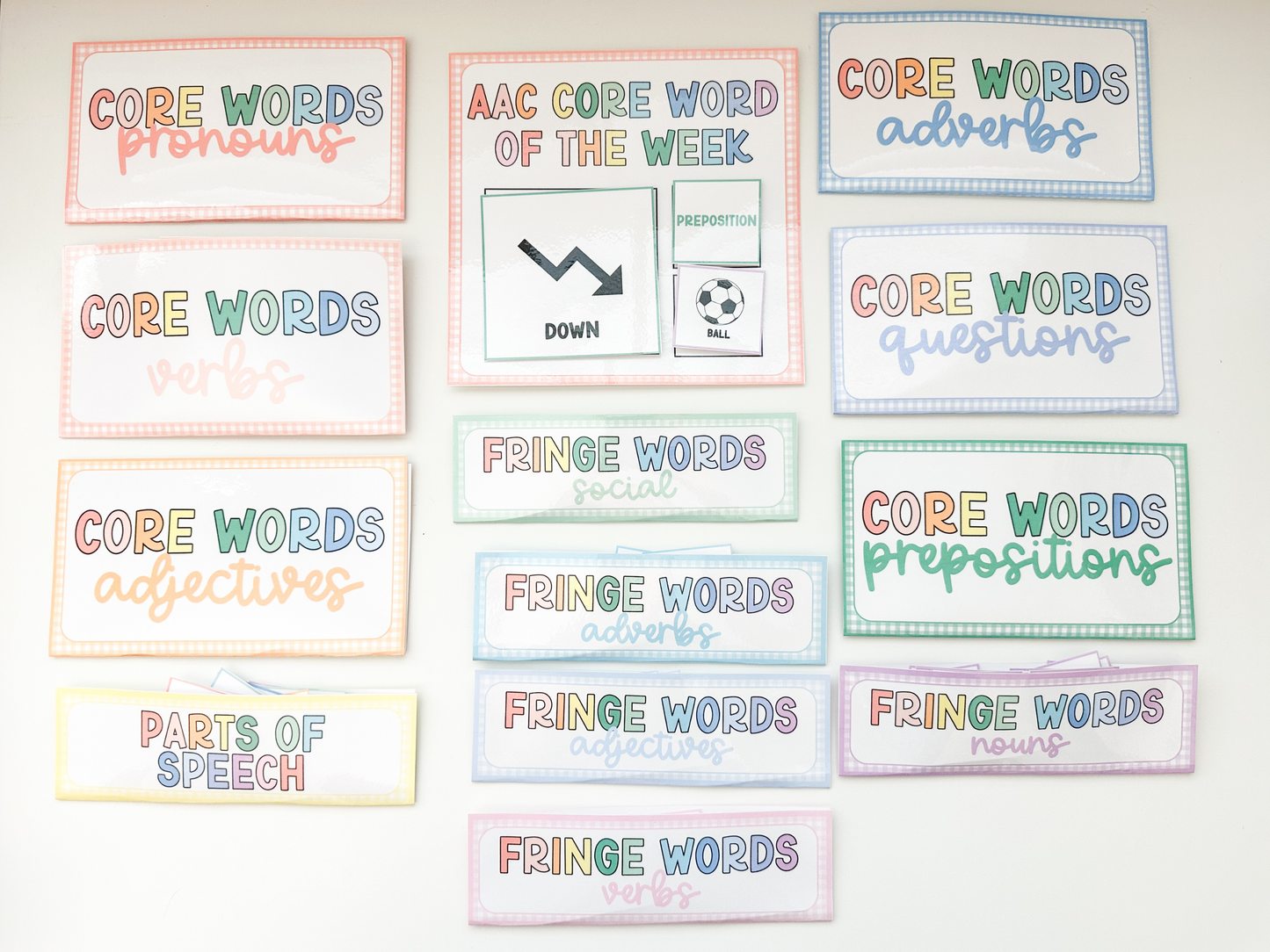 AAC Core Word of the Week Display - Gingham Design