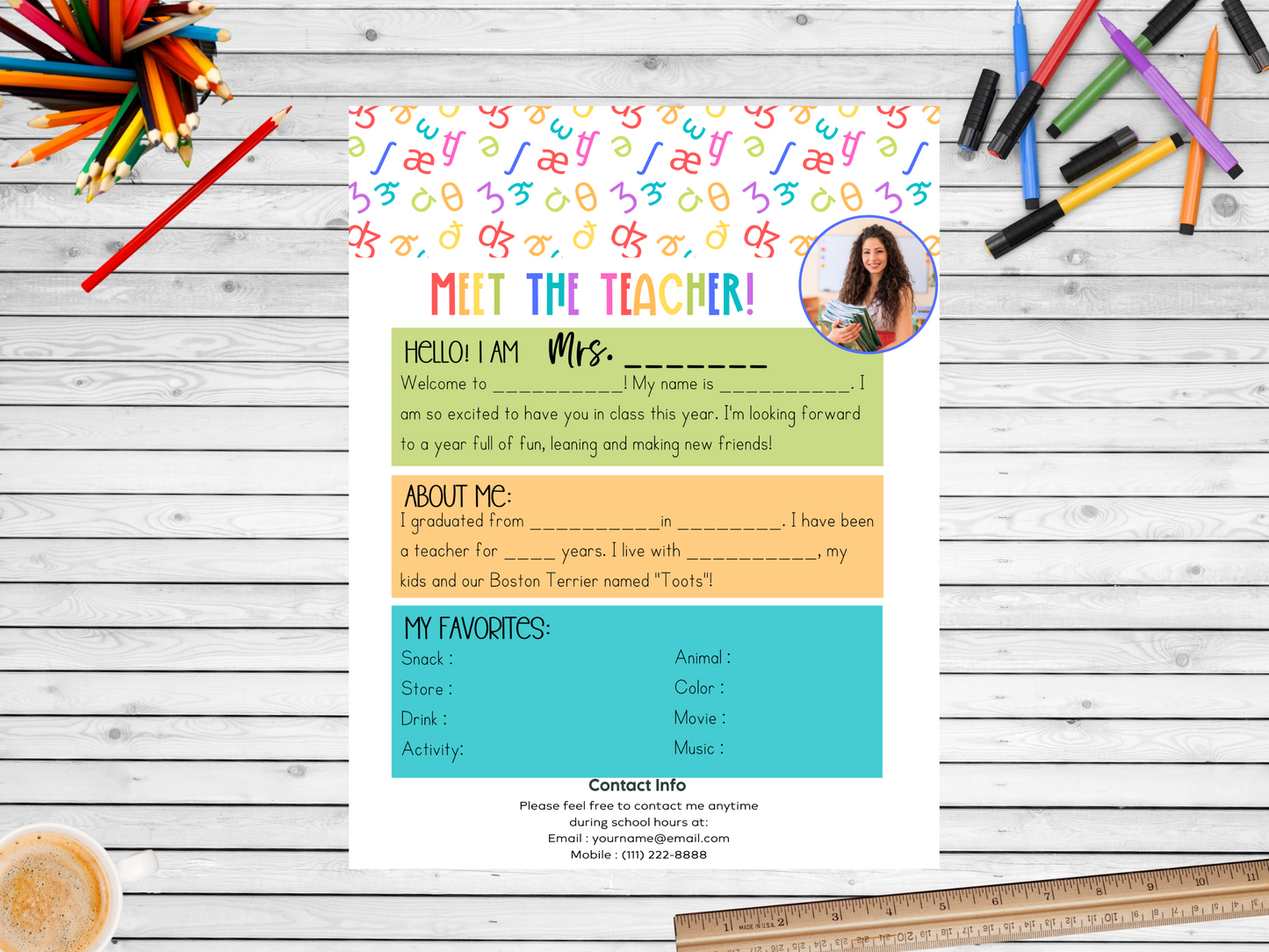 Meet the Teacher Letter Template - IPA