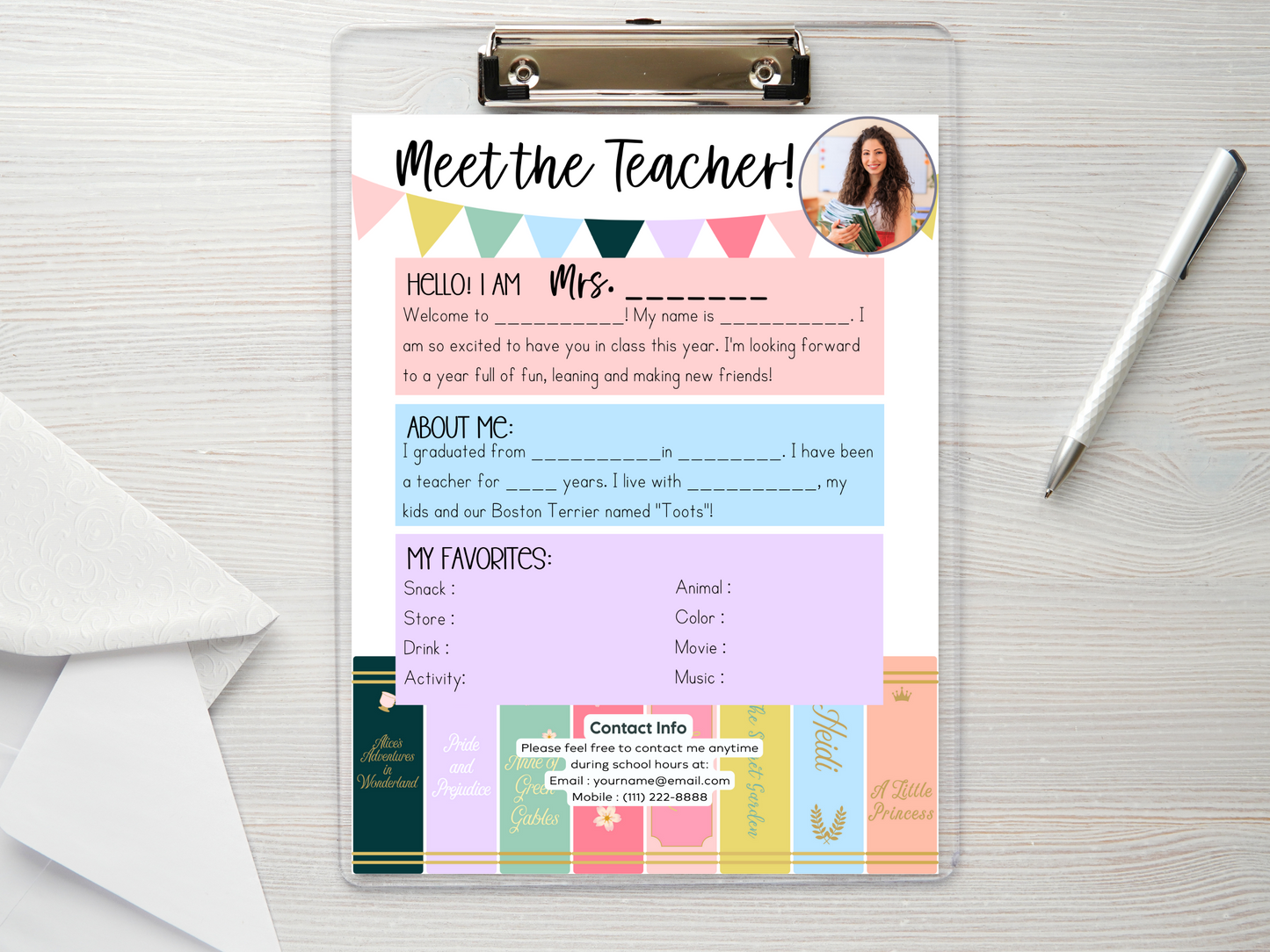 Meet the Teacher Letter Template - Books