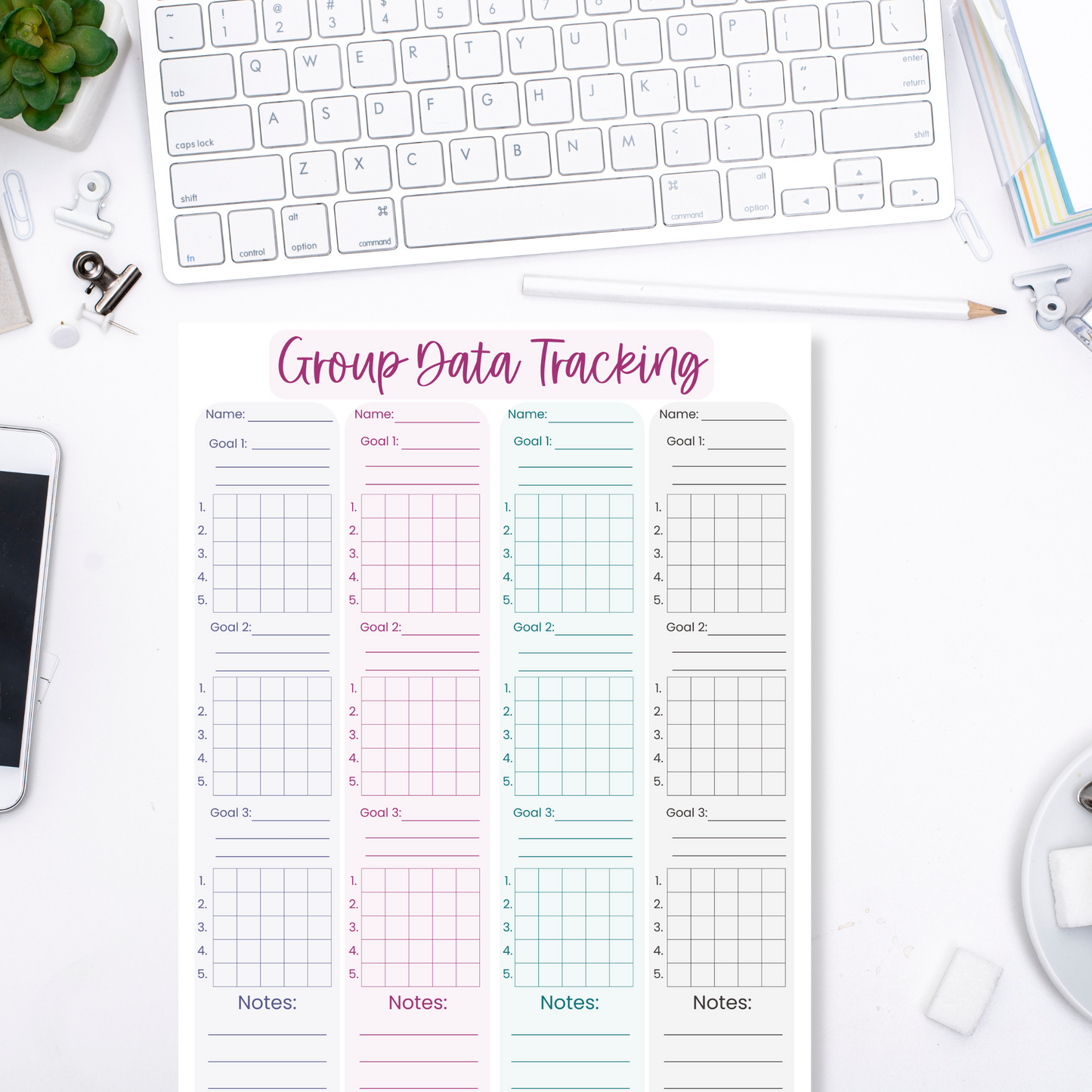 Group Data Tracker Notepad (8.5 x 11)
