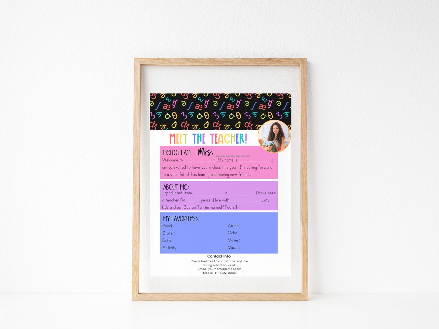 Meet the Teacher Letter Template - IPA