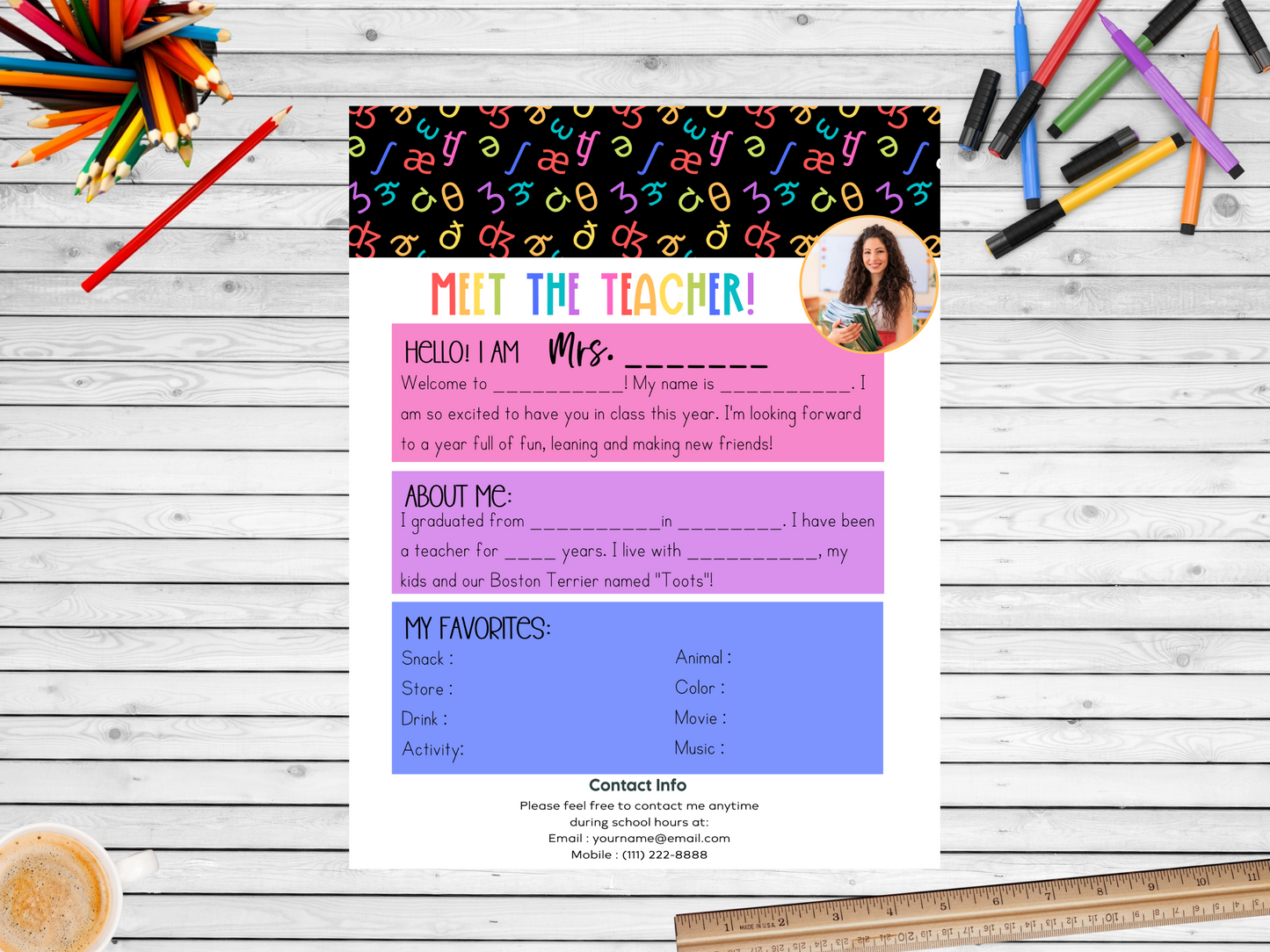 Meet the Teacher Letter Template - IPA