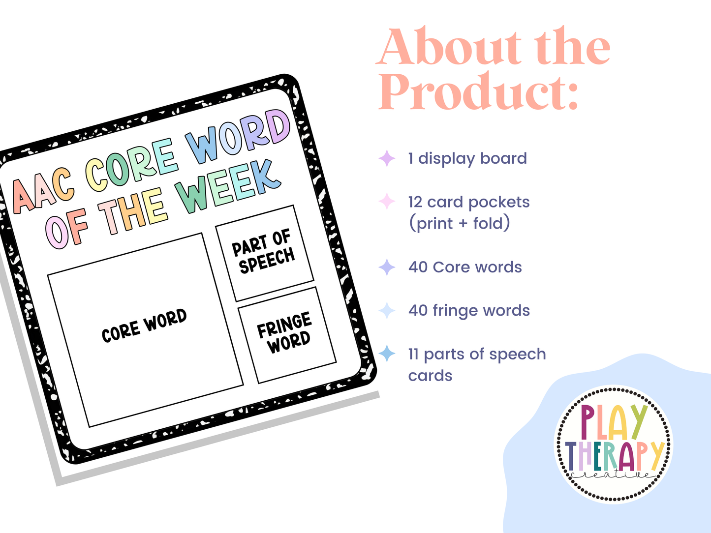 AAC Core Word of the Week Display - Comp Book Design
