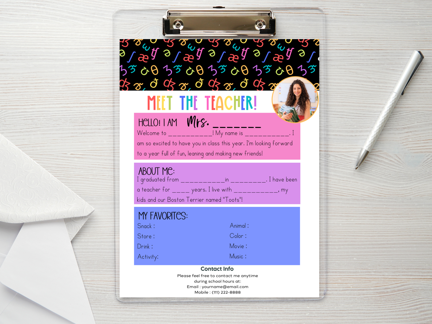 Meet the Teacher Letter Template - IPA