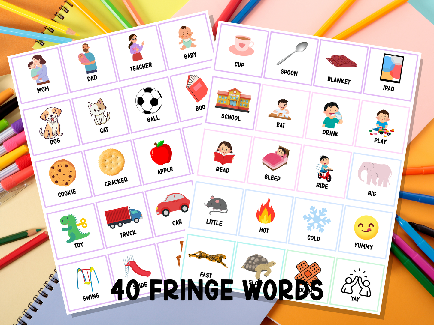 AAC Core Word of the Week Display - Comp Book Design