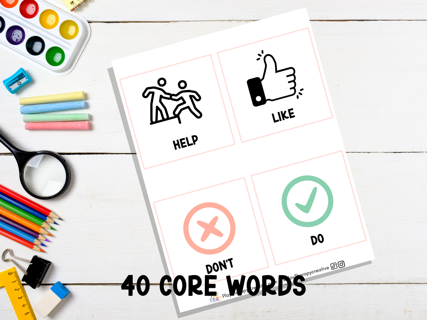 AAC Core Word of the Week Display - Comp Book Design