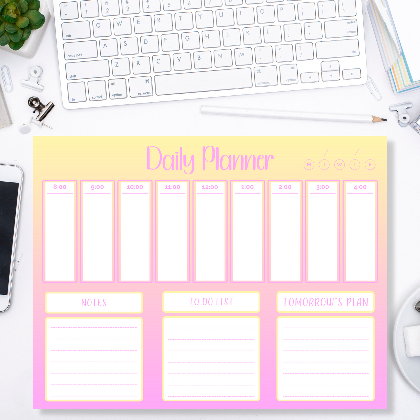 Daily Planner Notepads (8.5 x 11)