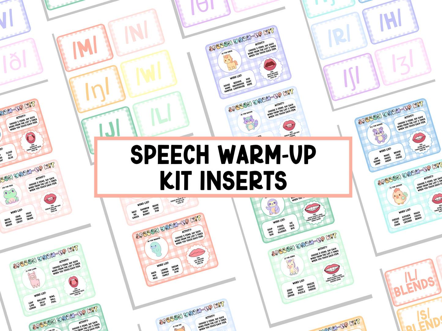 Speech Warm-up Kit Inserts