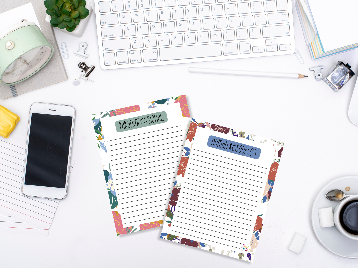 Floral Professional Title Notepads