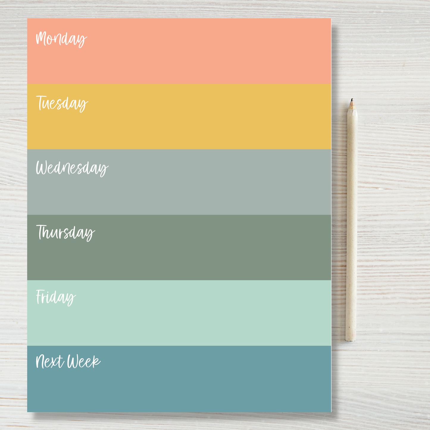 Muted Stripe Weekly Planner Notepad (8.5 x 11)