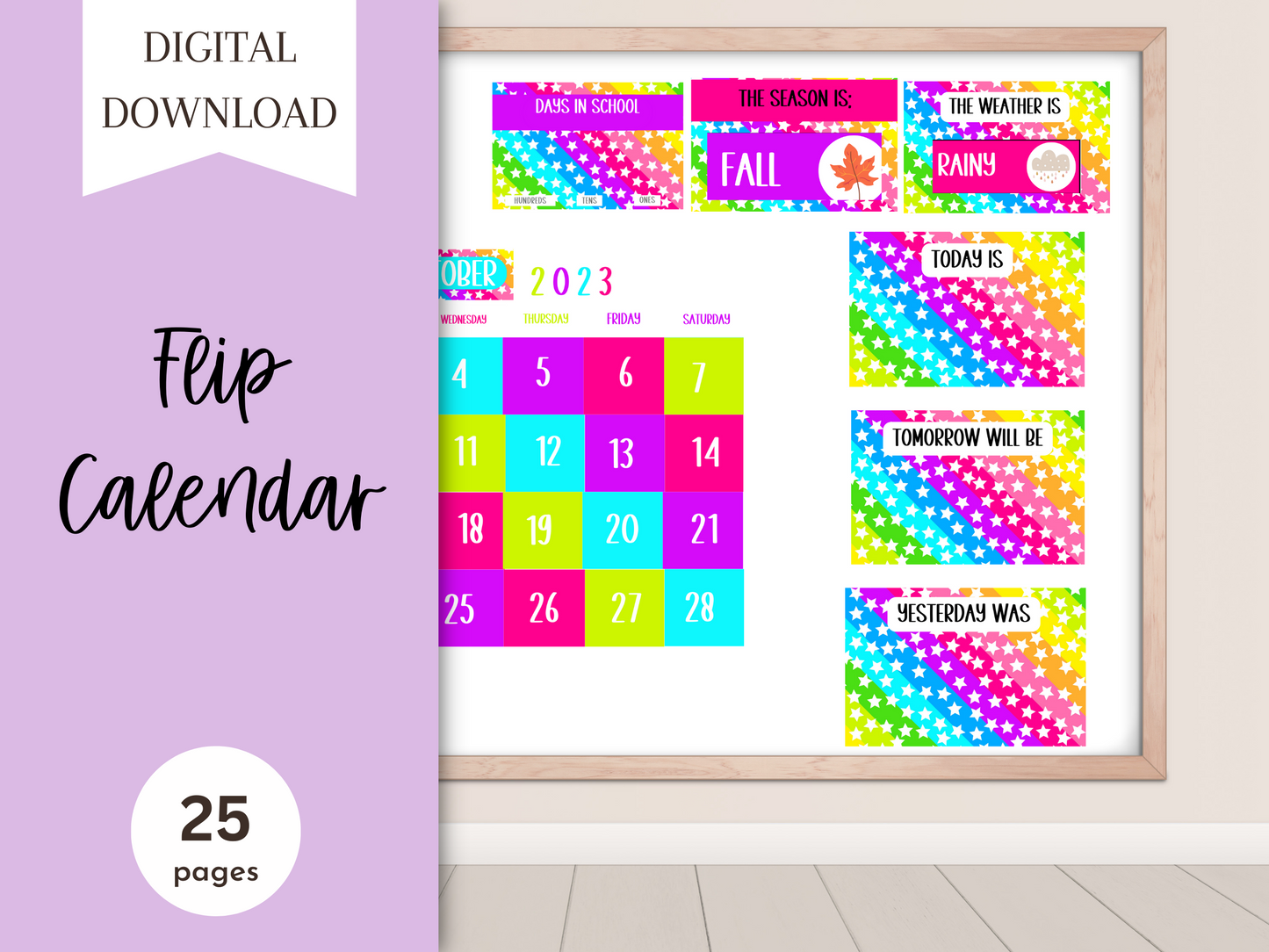 Bright Stars Classroom Flip Calendar