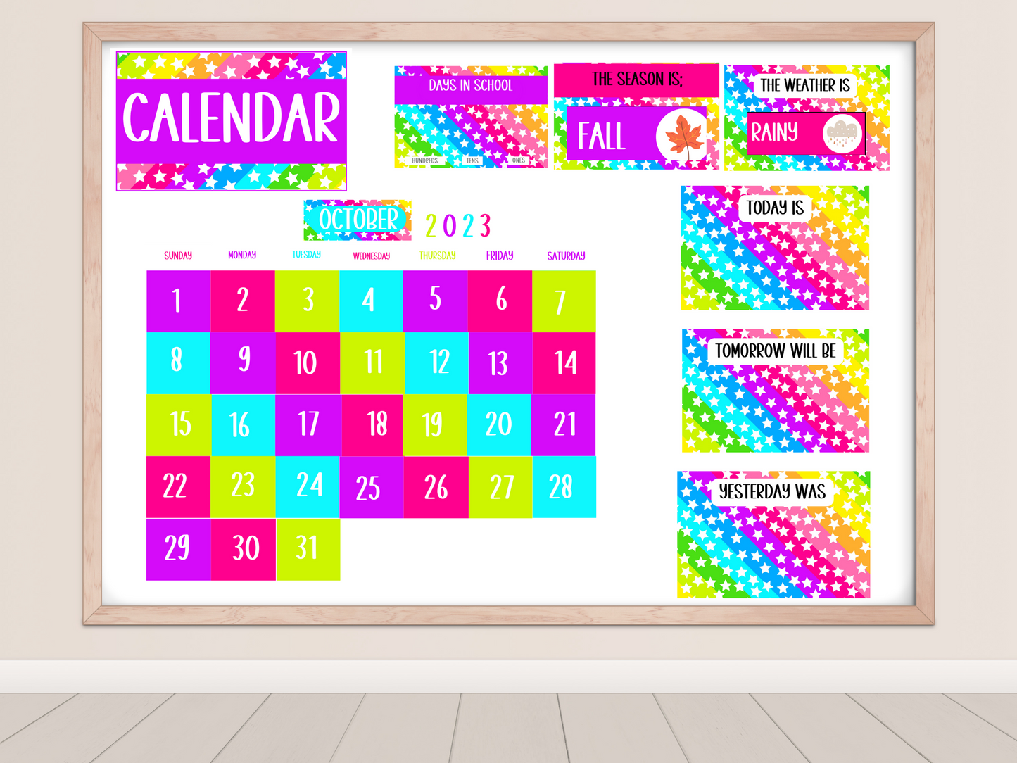 Bright Stars Classroom Flip Calendar
