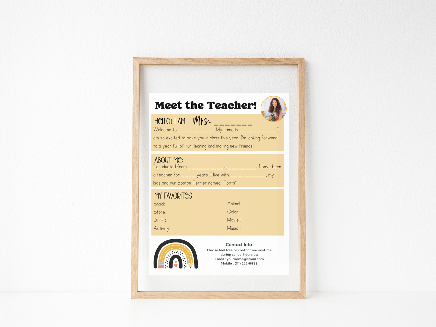 Meet the Teacher Letter Template - Rainbow