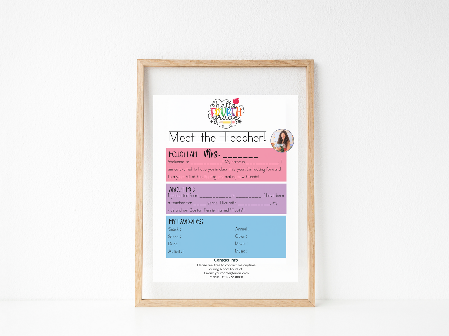 Meet the Teacher Letter Template - Grades