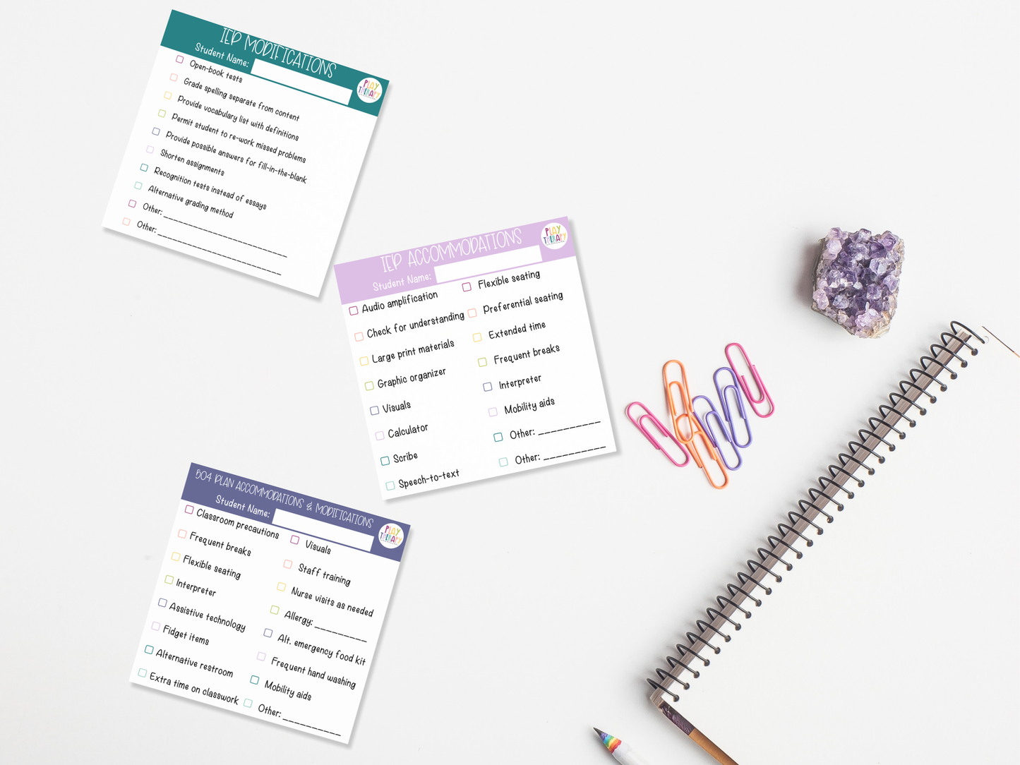IEP + 504 Plan Sticky Notes