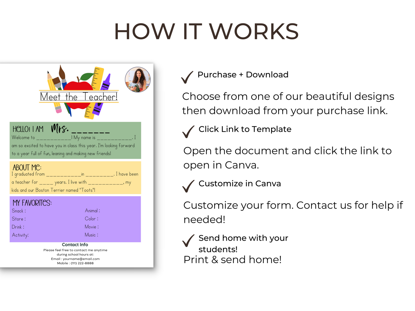 Meet the Teacher Letter Template - Supplies