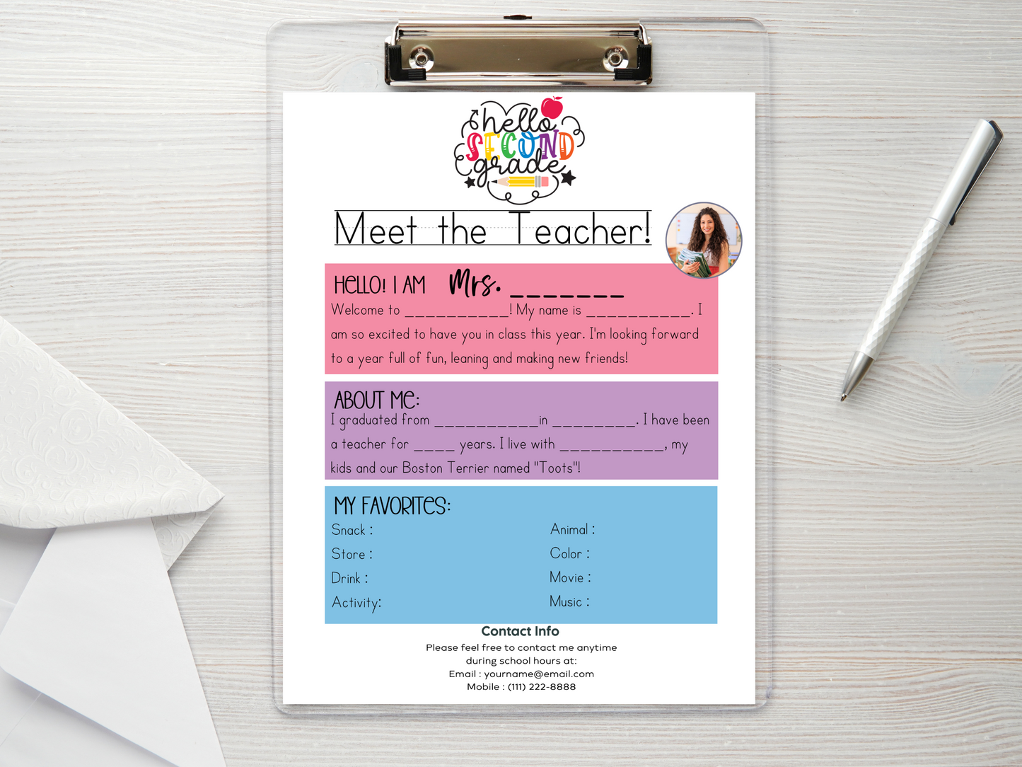 Meet the Teacher Letter Template - Grades