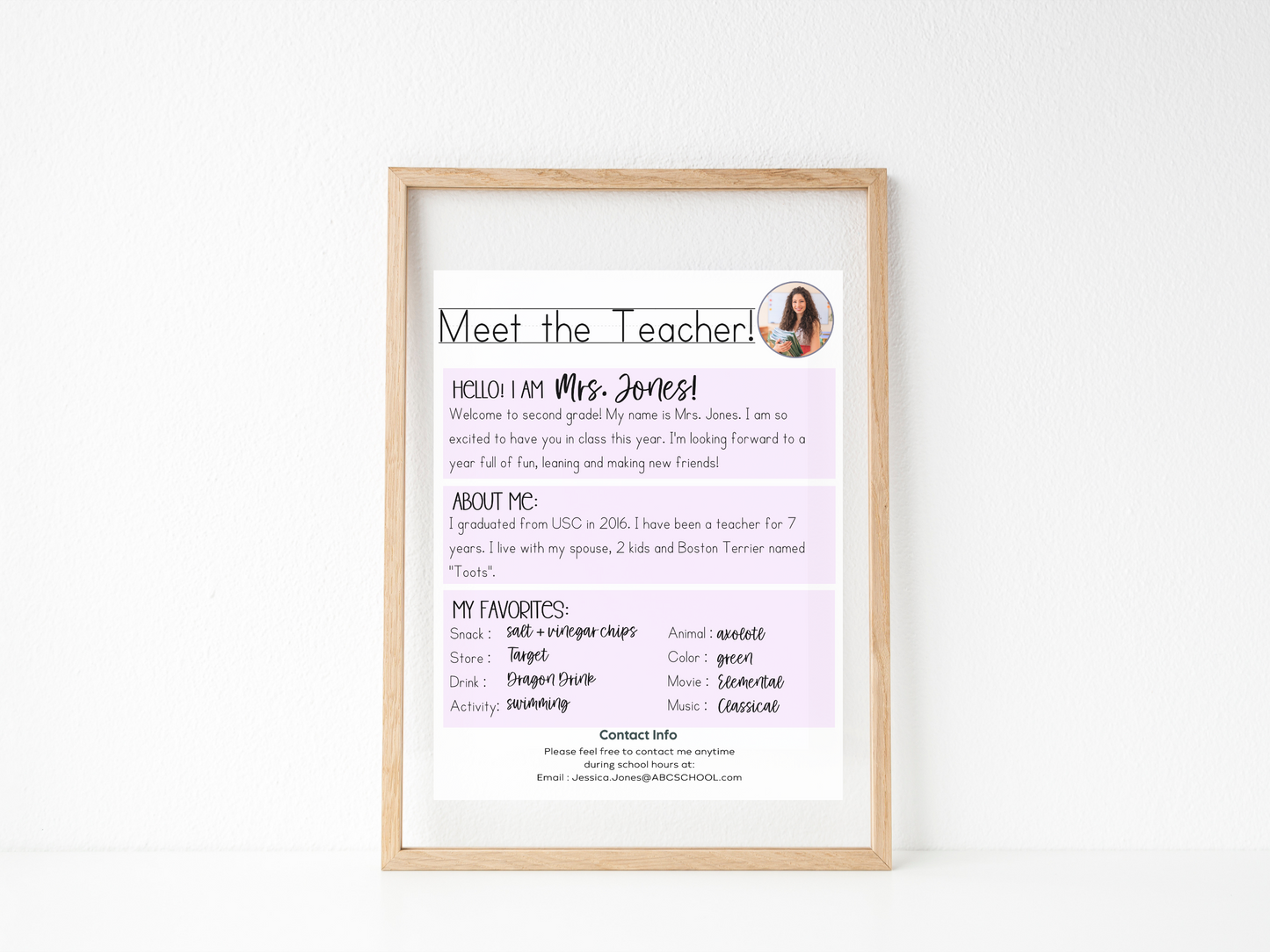 Meet the Teacher Letter Template - Lavender