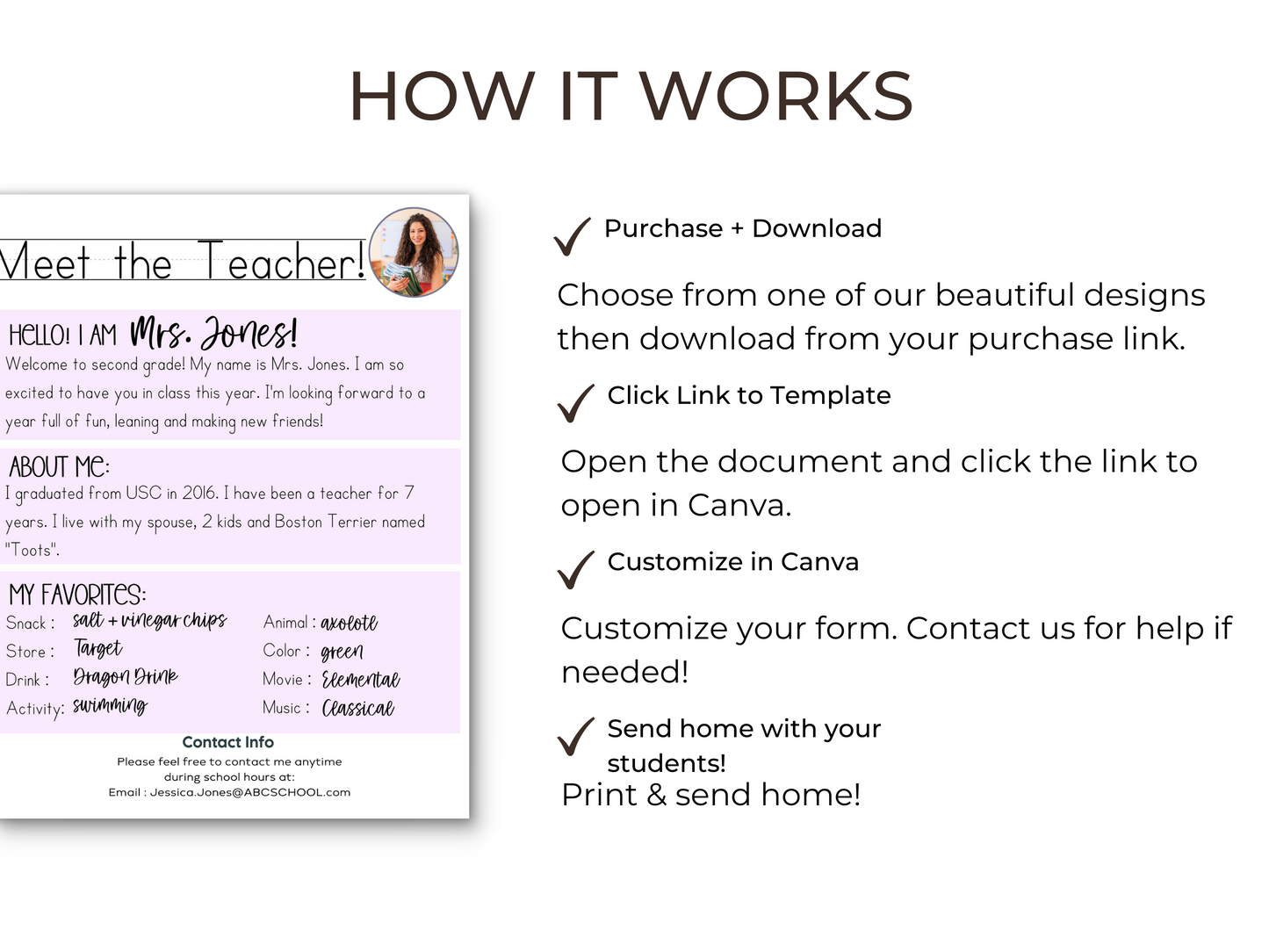 Meet the Teacher Letter Template - Lavender