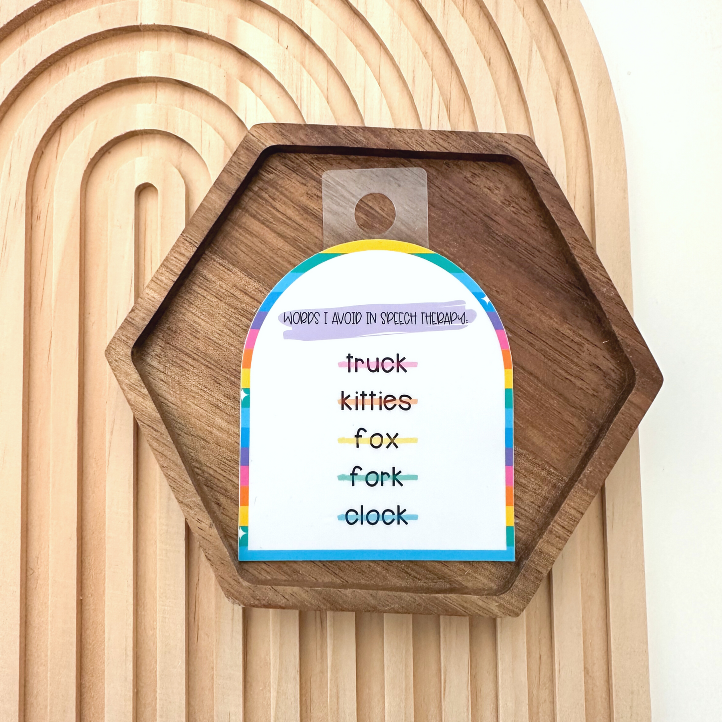 Words I Avoid in Speech Therapy Sticker