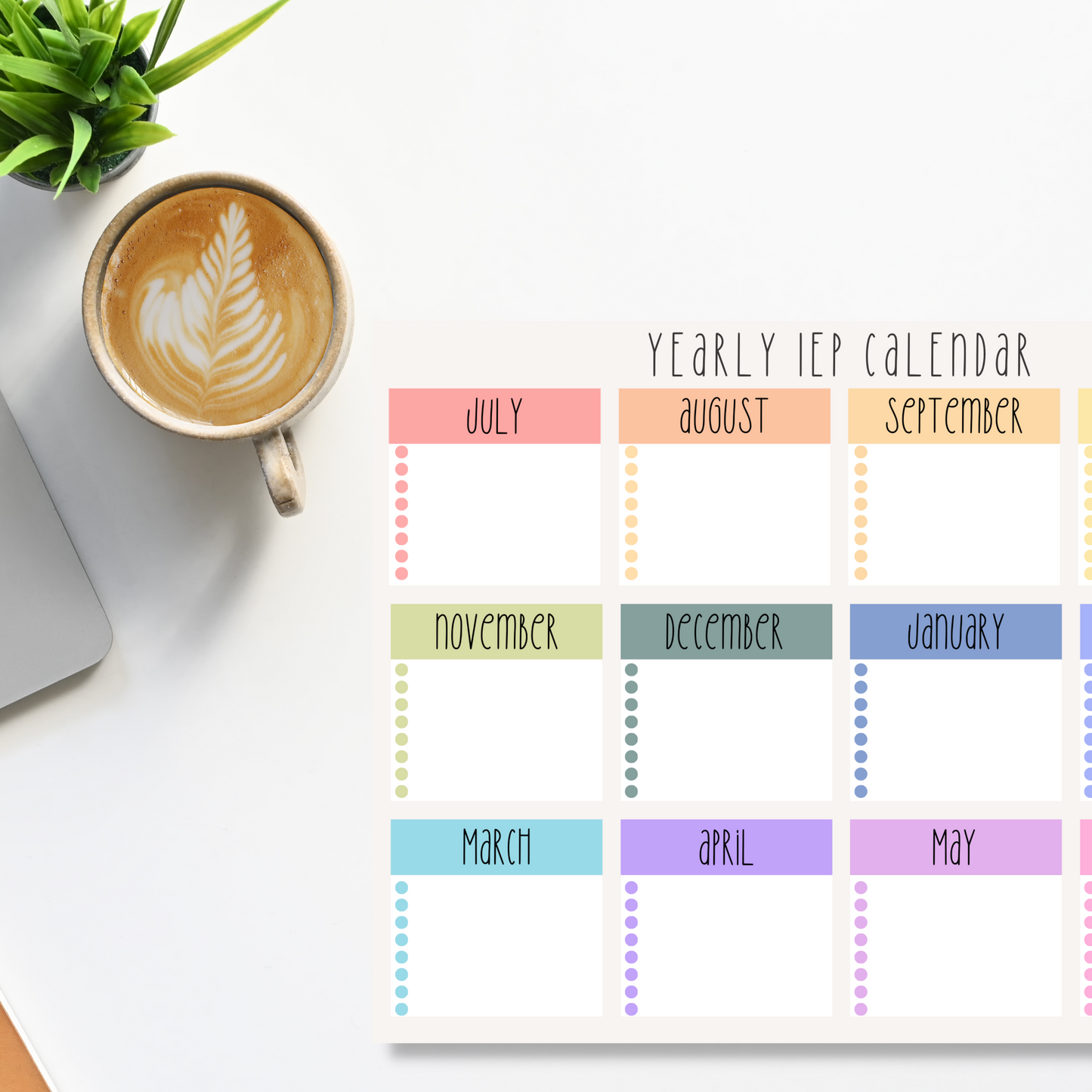 Yearly IEP Calendar Notepad (8.5 x 11)