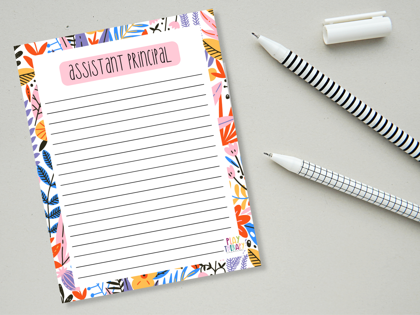 Floral Professional Title Notepads