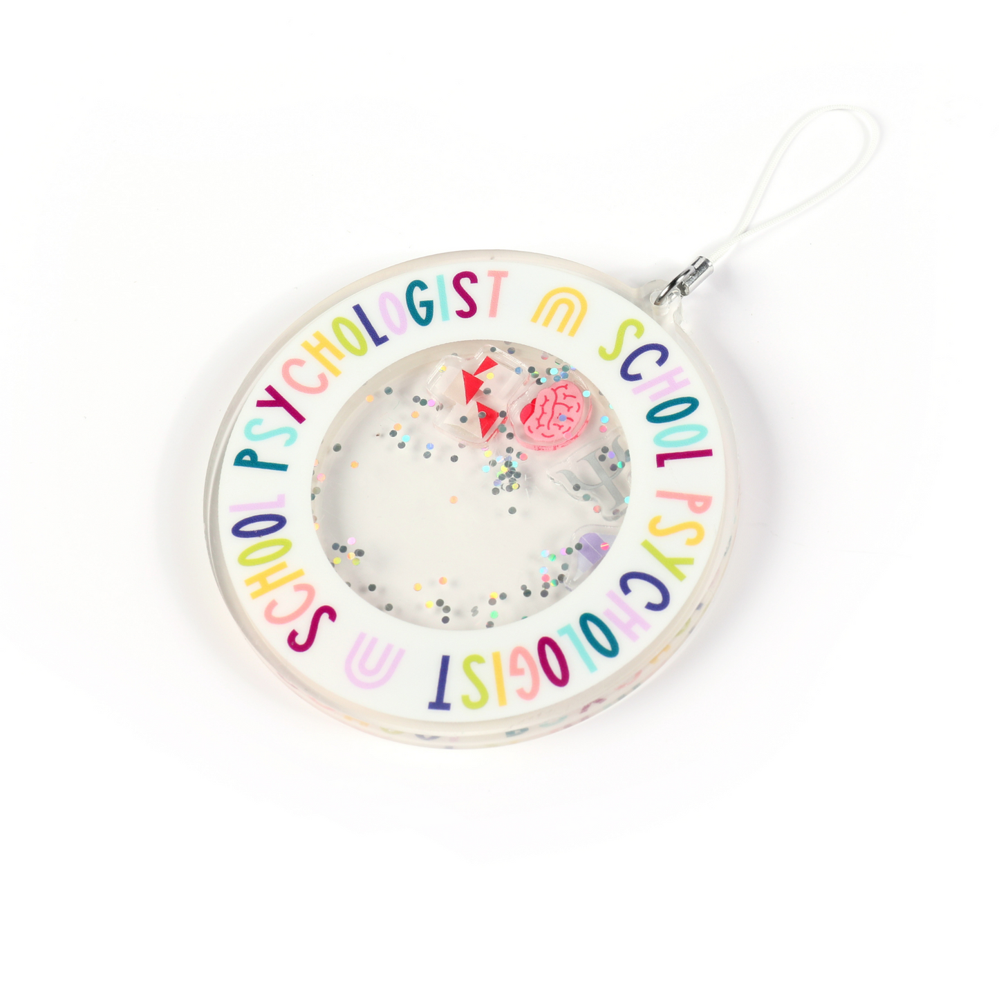 School Psych Shaker Keychain