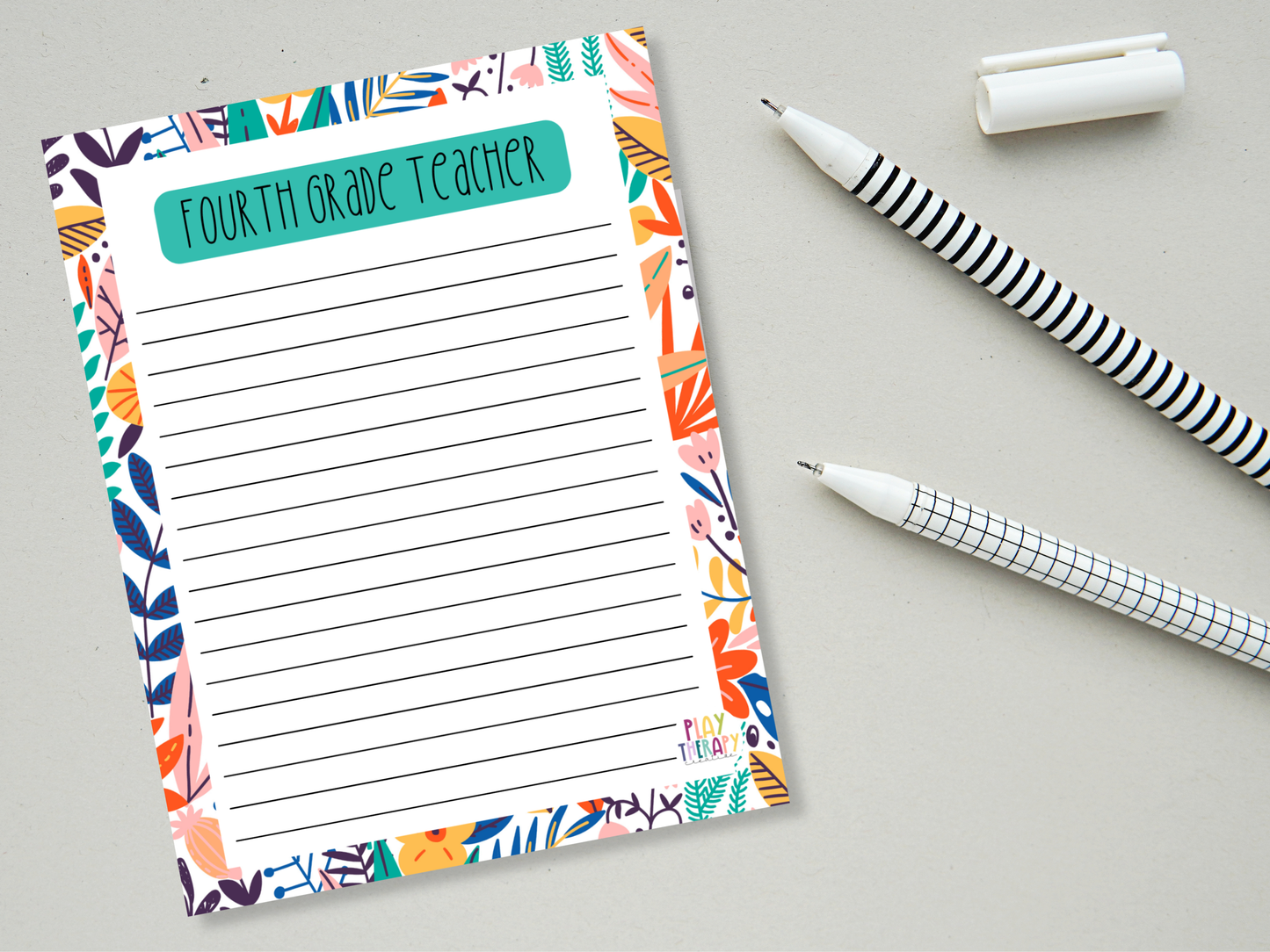 Floral Professional Title Notepads