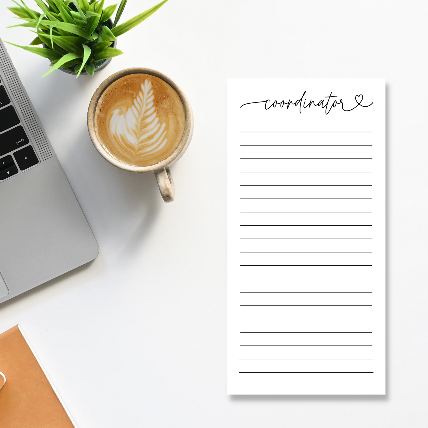 Coordinator Love Script Notepad (4 x 8)