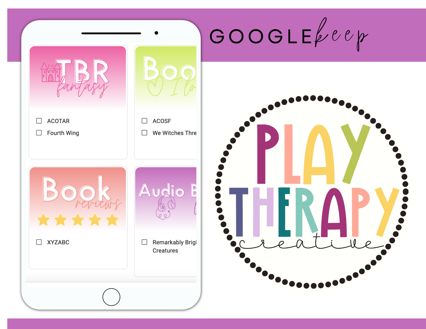 550 Google Keep Headers for Readers | Ombre Bright Colors