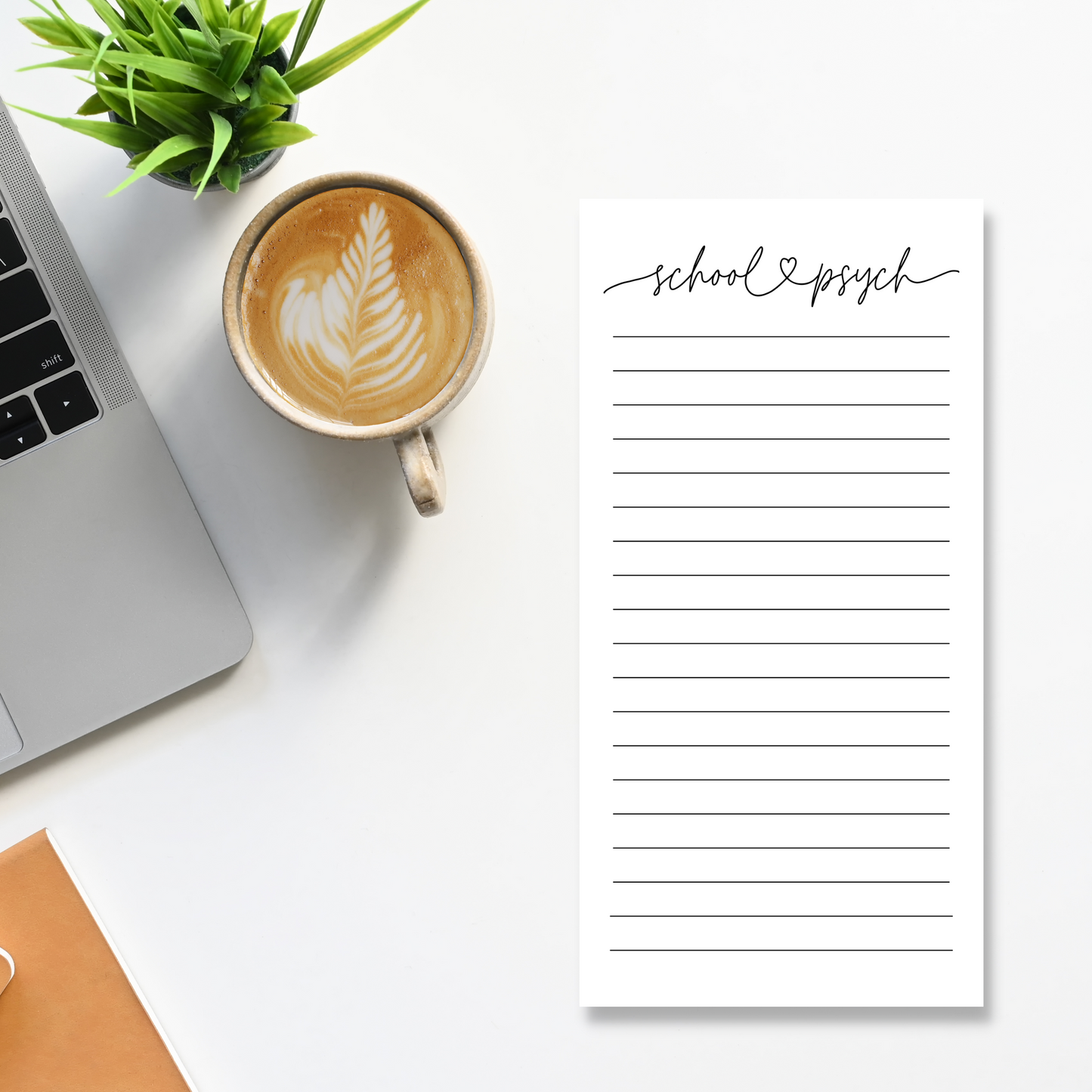 School Psych Love Script Notepad (4 x 8)