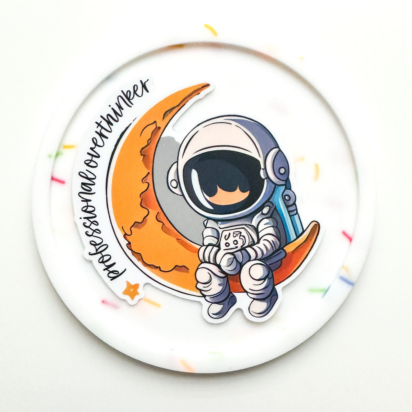 Professional Overthinker Space Sticker