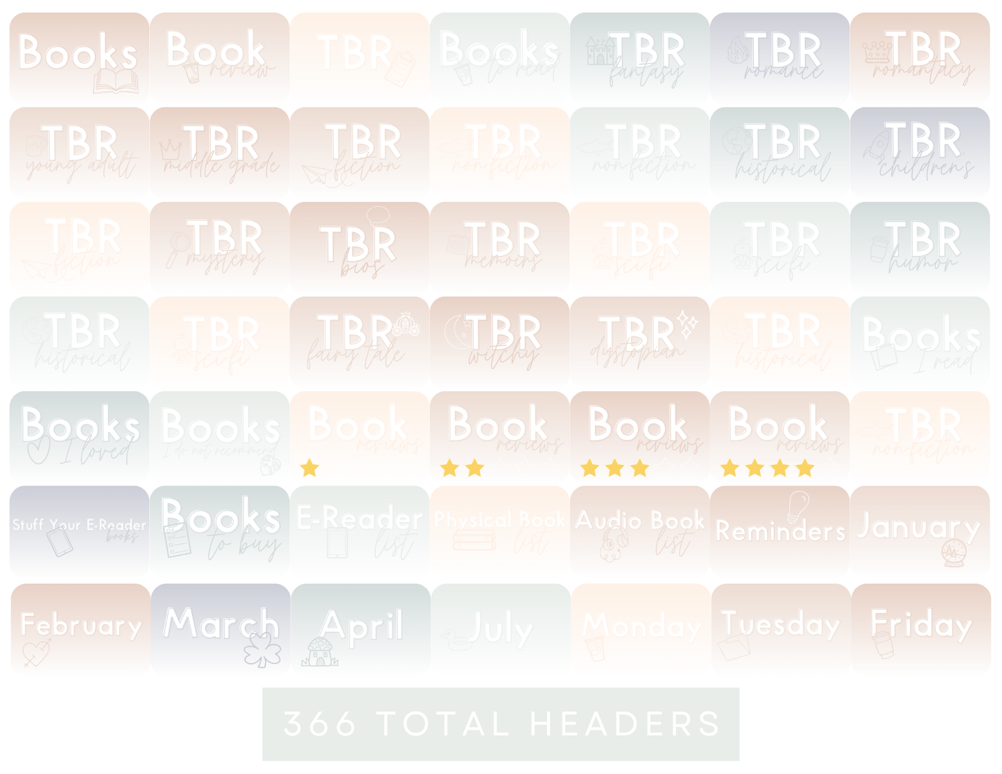 350+ Google Keep Headers for Readers | Ombre Neutral Colors