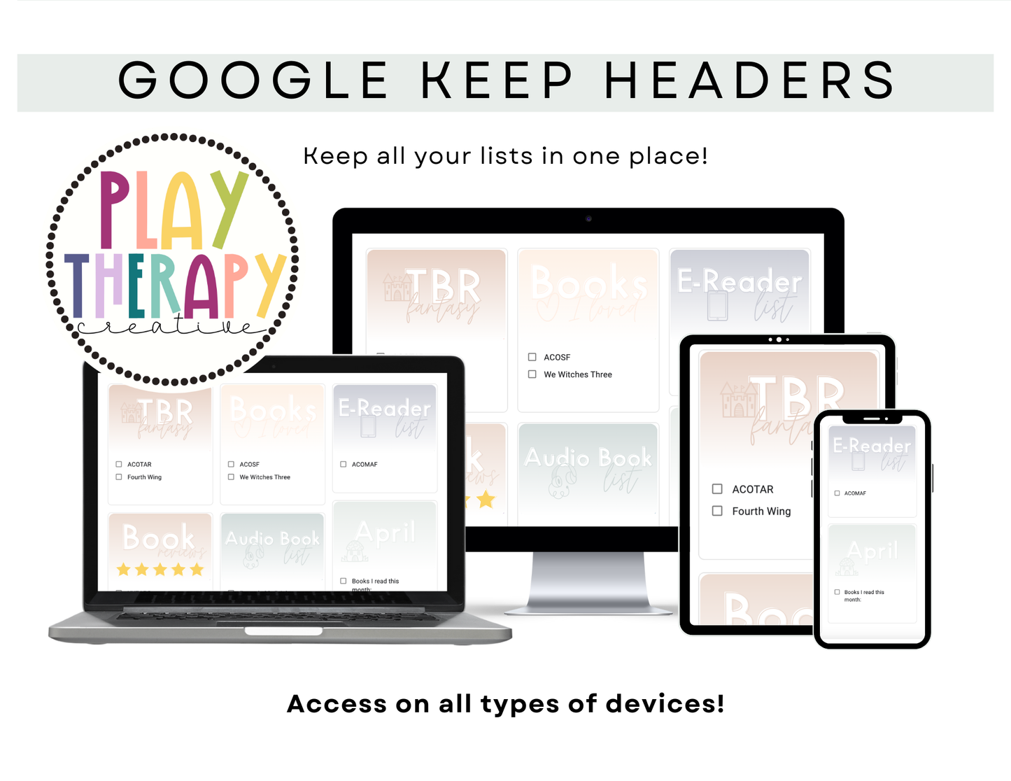 350+ Google Keep Headers for Readers | Ombre Neutral Colors