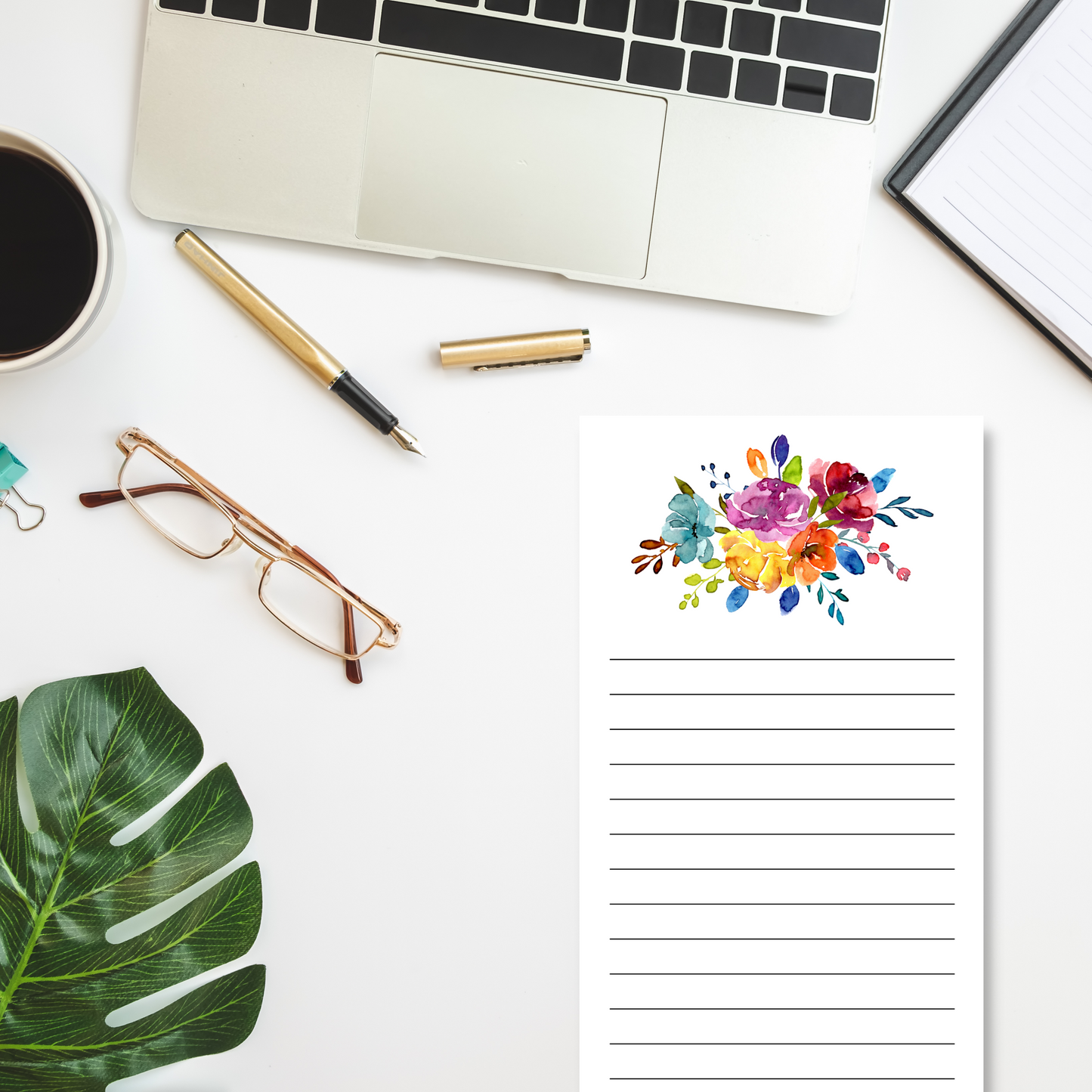 Bright Floral Notepad (4 x 8)