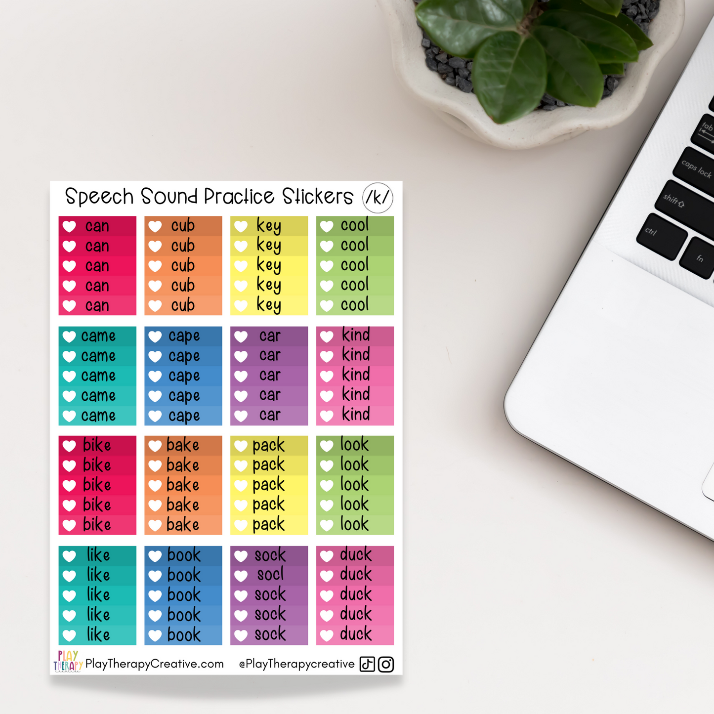 Speech Sound Practice Stickers