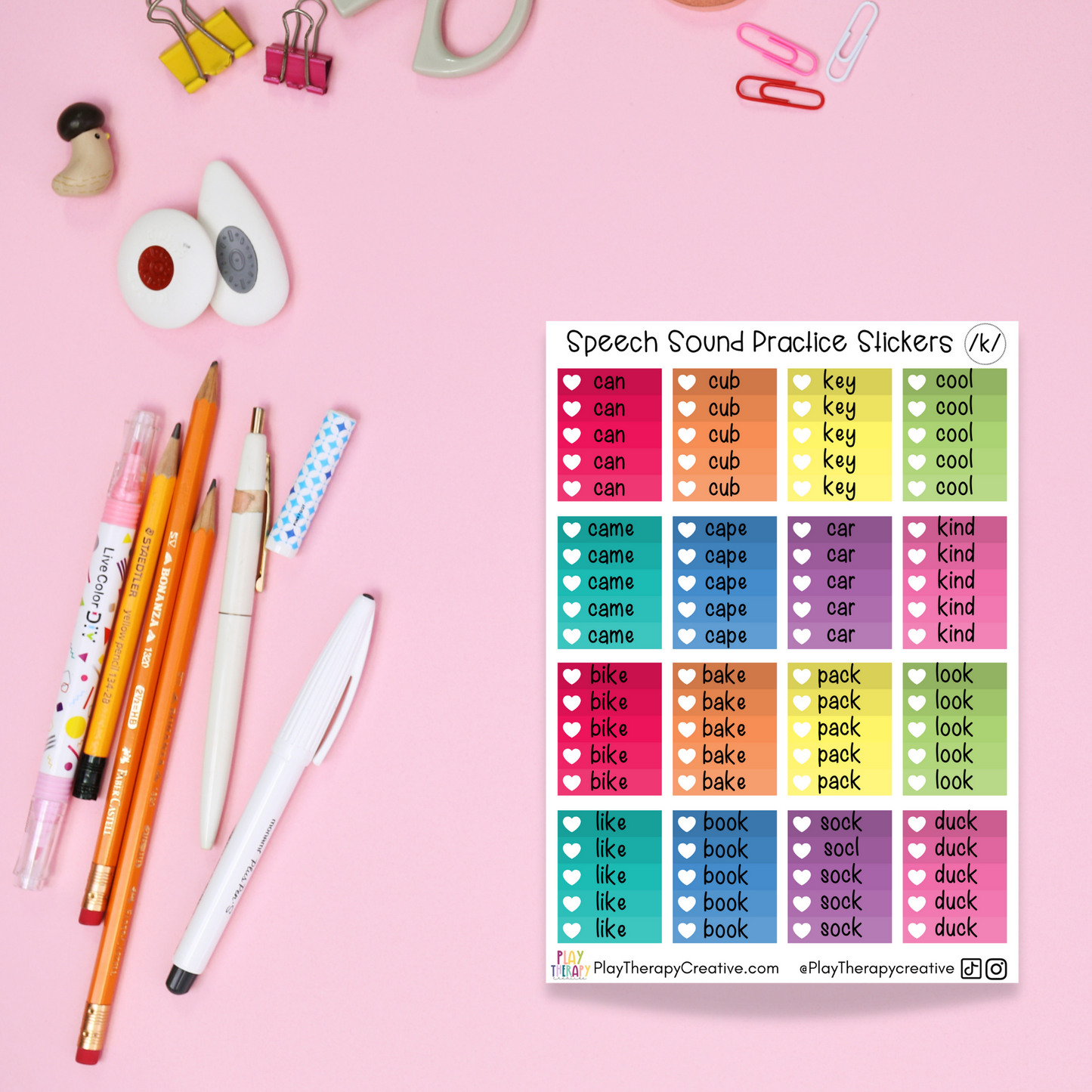 Speech Sound Practice Stickers